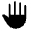 Back Hand Fill Icon from Rounded Fill - Material Symbols Set