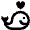 Love Whale Icon from Nova Line Set