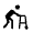 Assist Walker Fill Icon from Rounded Fill - Material Symbols Set