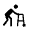 Assist Walker Icon from Outlined Line - Material Symbols Set