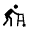 Assist Walker Icon from Sharp Line - Material Symbols Set