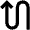 Arrow Curvy Up Left Icon from Outlined Line - Material Pro Set