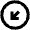 Arrow Diagonal Bottom Left Circle Icon from Outlined Line - Material Pro Set