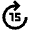 Forward 15 Icon from Outlined Line - Material Pro Set
