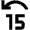 Jump Back 15 Icon from Outlined Line - Material Pro Set