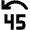 Jump Back 45 Icon from Outlined Line - Material Pro Set