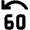 Jump Back 60 Icon from Outlined Line - Material Pro Set