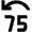 Jump Back 75 Icon from Outlined Line - Material Pro Set