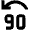 Jump Back 90 Icon from Outlined Line - Material Pro Set