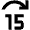 Jump Forward 15 Icon from Outlined Line - Material Pro Set