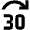 Jump Forward 30 Icon from Outlined Line - Material Pro Set