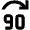 Jump Forward 90 Icon from Outlined Line - Material Pro Set