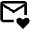 Heart Email Favorite Icon from Outlined Line - Material Pro Set