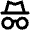 Incognito Icon from Outlined Line - Material Pro Set