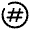 Hashtag Circle Icon from Solar Broken Set