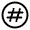 Hashtag Circle Icon from Solar Linear Set