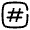 Hashtag Square Icon from Solar Broken Set