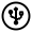 USB Circle Icon from Solar Linear Set