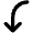 Arrow Bend Left Down Bold Icon from Phosphor Bold Set
