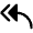Arrow Bend Double Up Left Fill Icon from Phosphor Fill Set