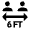6 Ft Apart Icon from Outlined Line - Material Pro Set