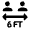 6 Ft Apart Icon from Rounded Line - Material Pro Set