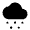 Cloudy Snowing Fill Icon from Sharp Fill - Material Symbols Set