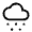 Cloudy Snowing Icon from Sharp Line - Material Symbols Set