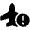 Plane Circle Exclamation Icon from Font Awesome Solid Set