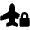 Plane Lock Icon from Font Awesome Solid Set