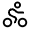Bicycling Round Icon from Solar Linear Set
