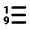 Ascending Numerical List Icon from Rounded Line - Material Pro Set