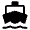 Directions Boat Fill Icon from Rounded Fill - Material Symbols Set