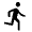 Directions Run Fill Icon from Rounded Fill - Material Symbols Set