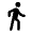 Directions Walk Icon from Rounded Line - Material Pro Set