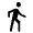 Directions Walk Fill Icon from Rounded Fill - Material Symbols Set