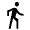 Directions Walk Fill Icon from Sharp Fill - Material Symbols Set