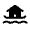 Houseboat Fill Icon from Rounded Fill - Material Symbols Set