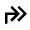 Corner Up Right Double Line Icon from Remix Line Set