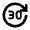 Forward 30 Line Icon from Remix Line Set