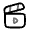 Clapperboard Open Play Icon from Solar Line Duotone Set