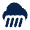 Heavy Rainstorm Fill Icon from Mingcute Fill Set