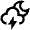 Lightening Storm Cloud Icon from Atlas Line Set