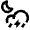 Weather Night Thunder Storm Icon from Nova Line Set