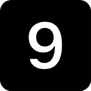 9 Square Fill Icon from Bootstrap Set