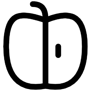 Apple Half Icon from Iconoir Regular Set