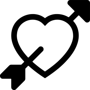 Arrow Through Heart Icon from Bootstrap Set
