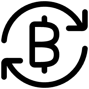 Bitcoin Rotate Out Icon from Iconoir Regular Set