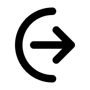 Logout Half Circle Line Icon from Majesticons Line Set