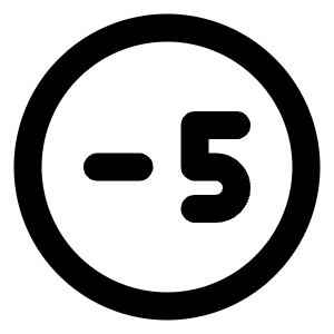 Minus Five Circle Line Icon from Majesticons Line Set